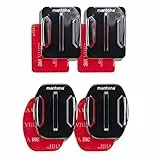 Mantona 3M Klebebefestigung 4er Set (flach und gebogen, GoPro Session, geeignet für GoPro Hero 11 10 9 8 7 6 5 4 3+)
