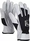 OX-ON HandschuhMan Stone Arbeitshandschuhe weiche Lederhandschuhe mit Spandexrücken Gr. 7-12, 1 Paar (12/3XL, Schwarz)