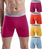 wirarpa Boxershorts Herren Baumwolle Männer Unterhosen Stretch Unterwäsche Men Boxer mit Eingriff ohne Etikett 4er Pack Mehrfarbig Größe L