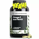 Omega 3 – 365 Kapseln – 2000mg Fischöl pro Tagesdosis – mit EPA und DHA in Triglycerid-Form – Laborgeprüft, aufwendig aufgereinigt und aus nachhaltigem Fischfang