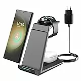 NANAMI Induktive Ladestation für Samsung Wireless Charger 3 in 1 Ladestation Kompatibel für Galaxy Watch 7/6/5/5 Pro/4 Kabelloses Ladegerät für Samsung S25 S24 S23 Ultra Z Flip Z Fold 5 4 Galaxy Buds