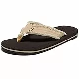 NewDenBer Flip Flops Herren Stoff Zehentrenner Summer Beach Sandalen (38 EU, Beige Braun)