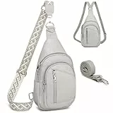 Travistar Sling Bag Damen Brusttasche Herren 2 in 1 Rucksack Damen Klein mit 2 Abnehmbare Schultergurte, PU Leder Umhängetasche Handtasche Schultertasche Diebstahlsichere Crossbody Bag Damen