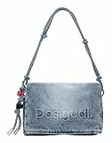 Desigual Umhängetasche Schultertasche Half Logo Venecia 4.0 Crossbody Bag Denim Raw blaugrau