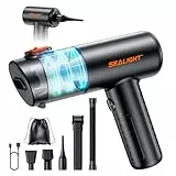 SEALIGHT Handstaubsauger Akku Kabellos, 28000pa Auto Staubsauger Stark mit Bürstenloser Motor, 4-in-1Mini Staubsauger mit Autozubehör, kabelloser für Auto, Haustier, Zuhause