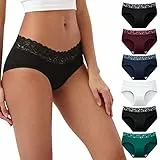 INNERSY Unterhosen Damen Panty Baumwoll Unterwäsche Frauen Bequem Slips mit Spitze Mehrpack 6 (40, Klassische Farben)