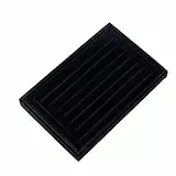 Yosoo Ringkasten von Holz mit Samt ohne Abdeckung, Schmucklade Schmuckkasten - 23 * 15cm - Schwarz