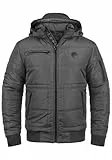 BLEND BHBoris Herren Winterjacke Steppjacke Jacke gefüttert mit abnehmbarer Kapuze Reißverschlusstaschen Regular fit, Farbe: Granite (70147), Größe: M