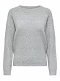 ONLY Damen Pullover Strickpullover ONLRICA Life 15204279,Light Grey Melange,M