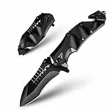 ZIMAIC Klappmesser, 3 in 1 Klappmesser| 9Cr18 Taschenmesser| Multitool Messer, Fuer Freizeit, Camping, Wandern und Notfaelle