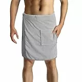 HOMELEVEL Saunahandtuch Saunakilt für Herren - Sauna Kilt für Männer aus Baumwolle - Saunatuch Herren mit Tasche - verstellbares Sauna Tuch Handtuch Towel Männer