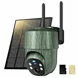 CEYOMUR 4G LTE Wildkamera Solar, 2K-PTZ Wildtierkamera mit SIM Karte & SD Karte, Überwachungskamera Aussen Akku mit No-Glow-Nachtsicht, Live-Streaming, 360°-Vollansicht, 2-Weg-Audio, IP66 Wasserdicht