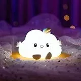 X4-LIFE LED Nachtlicht Wolke, Nachttischlampe aus Silikon für Kinder, tragbar und wiederaufladbar, Touch-Steuerung, als Geschenk für Jungen und Mädchen