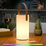 MALUX Solar Tischlampe Outdoor 2-in-1 Aufladung Warmweiß & RGB LED Tischleuchte mit Fernbedienung IP44 Wasserdicht Kabellos Tragbar Wiederaufladbar für Garten Terrasse Balkon Camping Wohnzimmer