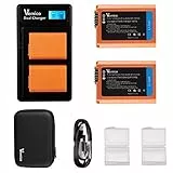 Vemico NP-FW50 Akku Ladegerät Kit 2 Pack 1200mAh Ersatz Akku Typ C Dual LCD Ladegerät für Alpha 7/A7ii/A7rii/A7sii/A6500/A6400/A6300/A6000/A5100/NEX-6/NEX-5/A33(Vollkompatibel mit Original)