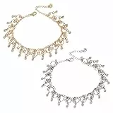 ARHZ 2 Fußkettchen und Armbänder für Damen, Geschenkideen für Frauen und Mädchen