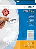HERMA 7698 Diahüllen für gerahmte Dias, 10 Stück, 5x5 cm, 20 Fächer geteilt, klar/matt, beidseitig sichtbar, Fotophan Fotosichthüllen Sammelhüllen mit Eurolochung zur Dia-Archivierung, transparent