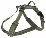 Kerbl Pet Geschirr Dallas, olivgrün, Halsumfang 50-62 cm, Brustumfang 56-74 cm, Nylon, Y-Form, reflektierend, mit Klippverschluss, für mittlere und große Hunde