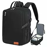 Lossga Handgepäck Rucksack 40x30x20 für Ryanair Flugzeug Reiserucksack 14 Zoll Laptop Travel Backpack für Wizz Air Unter Sitzplatz Cabin Bag Herren Damen Teenager, Schwarz