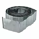 Relaxdays Rasenkante 10m, Beetbegrenzung aus Metall, verzinkt, flexibel, Umrandung f. Beet oder Rasen, 16cm hoch, silber
