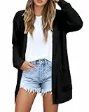 GLEENOD Strickjacke Damen Langarm Casual Lang Elegant Strickmantel Cardigan Open Front Strickpullover mit Taschen
