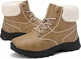 ricema Winterschuhe Herren Damen – Warm Gefüttert Winterstiefel Schneestiefel Leicht Rutschfest Outdoor Wanderschuhe, Trekking Stiefel für Schnee & Alltag, Khaki 40 EU