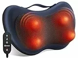 KNQZE Massagegerät, Nackenmassagegerät mit wärme, Shiatsu Massagegerät für Nacken, Schulter, Rücken, Geburtstagsgeschenk für Frauen Männer, Massagekissen mit 3D Rotierenden Massageköpfen, Fernsteuerun