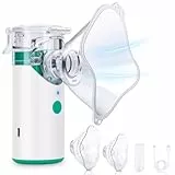 HITHINKMED Inhalationsgerät, Wiederaufladbarer Inhaliergeräte für Erwachsene Inhalator Vernebler Kinder Elektrische Inhalatoren Inhaliergerät Ultraschall Inhalator Zwei Masken und ein Mundstück -Grün