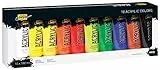 KREUL 84170 - Solo Goya Acrylic im Set, 10 Farben je 100 ml, cremige vielseitig einsetzbare Acrylfarbe in Studienqualität, auf Wasserbasis, schnell und matt trocknend, gut deckend, wasserfest