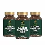VITACTIV Calcium Magnesium Zink Tabletten - Mineralkomplex hochdosiert für Knochen, Muskeln, Haut & Haare - Calciumcitrat, Magnesiumcitrat und Zinkcitrat - Hohe Bioverfügbarkeit, Vegan - 300 Stück