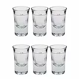 Bormioli Rocco Dublino Glas Stamper 34ml, mit Füllstrich bei 2cl, Rotring, 6 Stück