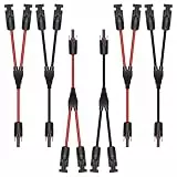 Solarkabel Y-Verteiler(4mm²/6mm²),für Parallelen Photovoltaikanschluss (1 Rot + 1 Schwarz),Solarkabel Verbinder P67 Wasserdicht (3Paar(1Y2)6mm²)