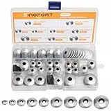 Sinofort 180 Stück EPDM Dichtscheiben,304 Edelstahl Steel Seal, M8/M6.3/M5.5/M4.8/M4.2,Verzinkt Dichtscheiben, Unterlegscheiben mit Neopren-Dichtung,für Elektrogeräte Industriemaschinen Bau (9 Größen)