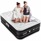 Airefina Luftbett 2 Personen, Luftmatratze Selbstaufblasend mit Integrierter Pumpe, Selbstaufblasbare Gästebett, Aufblasbare Matratze für Camping oder Heimgebrauch Langlebig - 190 x 137 x 46CM