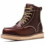 SL-Saint Handgefertigte wasserdichte weiche Moc Toe Good year-welted Mode Stiefel Classic Full Grain Leder (Rotbraune Keilsohle, Erwachsene, Herren, 43, Numerisch, EU Schuhgrößensystem, M)