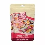 FunCakes Deco Melts Joghurtgeschmack - Dip, Drip, Dekorieren! In der Mikrowelle schmelzen und in jede Form gießen. Machen Sie Süßigkeiten, dekorieren Sie Kuchen, Kekse und Cupcakes! AZO frei. 250 g