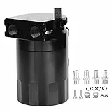 Ölauffangbehälter-Kit, Oil Catch Can, Universal Oil Catch Can Kit 300 ml Reservoirtankmotor Schwarz polnische Aluminiumlegierung mit Leitblech