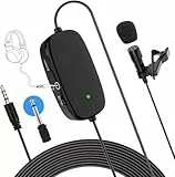 Moman S6M2 6M Ansteckmikrofon Smartphone, Mini Lavalier Mikrofon 3,5mm-6,3mm TRRS-TRS mit Audioüberwachung Low-Cut Gain Control für Kamera Tablet Laptop PC