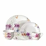 Villeroy & Boch - Mariefleur Starter-Set Bunt, Spülmaschinenfest, Mikrowellensicher, Geschirrset 2 Personen, Geschirr Set Blumendekor, Tafelservice, Essgeschirr, Kombiservice, Premium Porzellan
