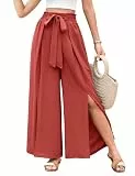 Svanco Palazzo Hose Damen Sommer Weite Plissee Hose Lockere High Waist Paperbag Hosen mit Schlitz