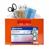 First Aid Only Erste Hilfe Koffer DIN 13157 mit Wandhalterung | Verbandskasten für Betriebe und Haushalte gefüllt nach DIN 13157:2021 | Tragegriff, Montagematerial und 90°-Arretierung | P-51001 00