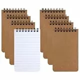 Maxmoc Spirale Notizblöcke,8 Stück Mini Notizblöcke A7,Bunt Notizblöckes Klein,Notizblöckes Liniert mit Spiralbindung für Memos Büro Schule Zuhause (Kraftpapier)