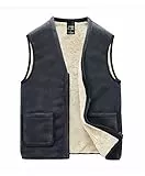 AIEOE Herren Fleeceweste mit Plüsch Gefüttert Kuschelig-warm Gefüttert Weste Winterweste für Männer - Grau Herstellergröße 5XL/ EU XL
