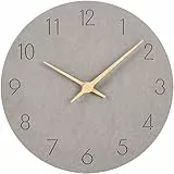 Warminn MDF Holz Wanduhr Ohne TickgeräUsche Lautlos Modern 30cm Quarz Groß Batterie Betriebene Wanduhr Einfach zu Lesen für Zimmer Zuhause KüChe Schlafzimmer BüRo Schule (Grau)