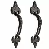 2 x schwarze Gusseisen-Griffe, 17,8 cm