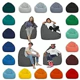 HomeIdeal - Sitzsack XXL Bodenkissen für Erwachsene & Kinder - Geeignet für Gaming oder Entspannen - Indoor wie Outdoor da er Wasserfest ist - mit EPS Perlen, Farbe:Anthrazit, Größe:XXL