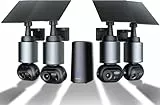 BOTSLAB 4K Überwachungskamera Aussen Solar Akku, 4 Cam-Kit mit HomeBase, 32GB Lokaler Speicher, Keine Gebühren, 360° Solar WLAN Kamera Outdoor mit 8MP UHD Farbnachtsicht, KI-Erkennung