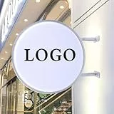 Taozhiyy LED Leuchtreklame, 50cm Leuchtschild Minimalistischer, Doppelseitig Rund Leuchtkasten LED Schild, Beleuchtete Wand Leuchtbox, Blank DIY Nasen Lichtwerbung für Bar Kaffeehaus Laden