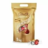 Lindt LINDOR Schokoladen Kugeln Klassische Mischung | ca. 80 Schokoladen Kugeln (Vollmilch, Weiß, Dunkel 60%, Haselnuss) | Großpackung, 1kg
