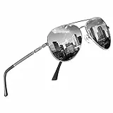 DUCO Sonnenbrillen Für Herren Pilotenbrille Polarisiert Herren Sonnenbrille Damen Fliegerbrille Retro Metallrahmen Unisex Piloten Flieger UV400 Verspiegelt Pilot 3025K (Gestell: Gunmetal Gläser: Grau)